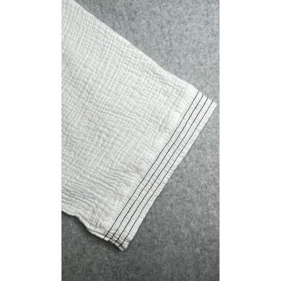 Simple Suzanne Betro Tunic Sz L Stitch Notch Neck Tunic White Stitch Trim Gauzy - Picture 16 of 16